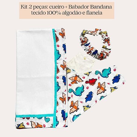 kit 2 peças - cueiro + babador bandana