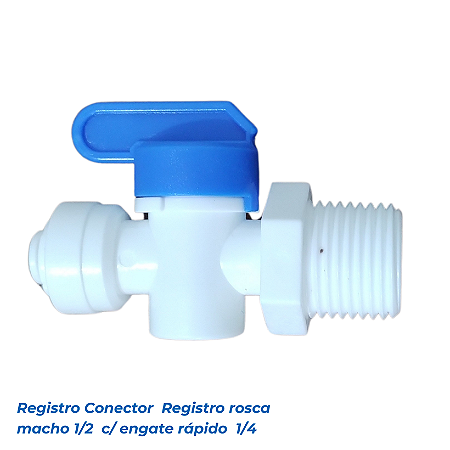 Registro Conector  rosca macho 1/2  c/ engate rápido  1/4