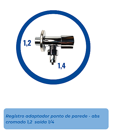 Registro Adaptador Ponto de Parede - abs cromado 1,2  saída 1/4