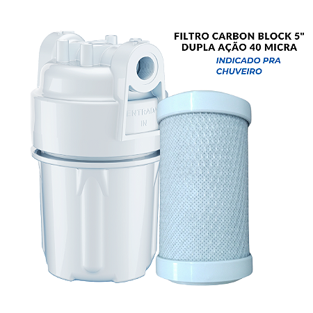 Filtro Shower 5 " Carbon Block Tripla 40 micra