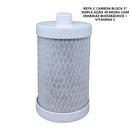 Refil Carbon Block Shower 5" com Minerais e vitamina C