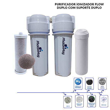 Purificador Ionizador Flow Duplo com Suporte