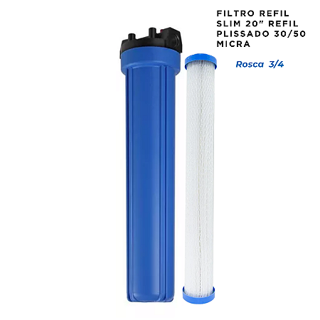 Filtro 20" com Refil Plissado 30 Micra