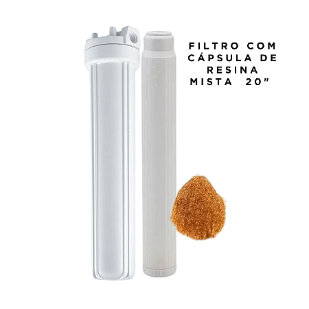 Filtro Slim 20" com Cápsula de Resina Mista