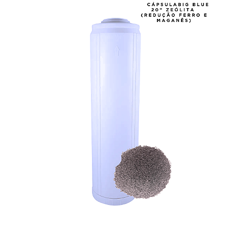 Cápsula Zeólita Big Blue 20" remoção Ferro e Manganês