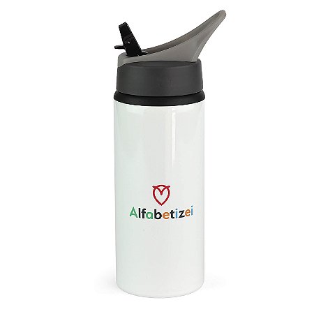 Squeeze Branca em Metal 500ml Alfabetizei