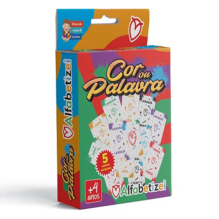Jogo Cartas Infantil Cor ou Palavra Autismo Tdah Alfabetizei