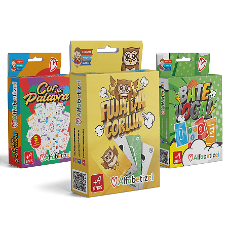 Kit 3 Jogos de Cartas Alfabetizei Autismo Dislexia Tdah