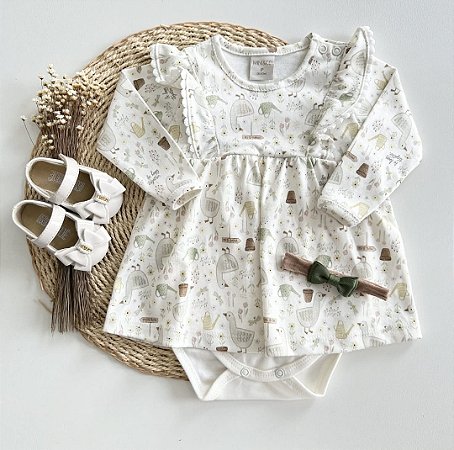 Romper Doce Primavera manga longa