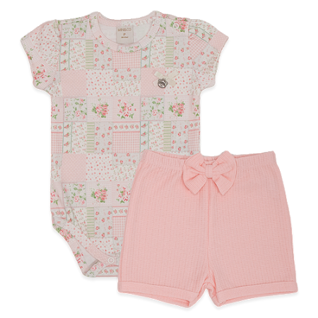 Conjunto body e shorts Patchworw