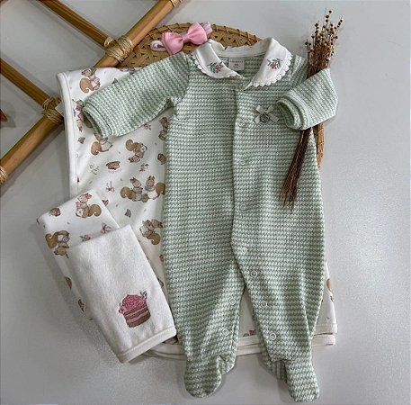 Macacão Longo tricô bordado