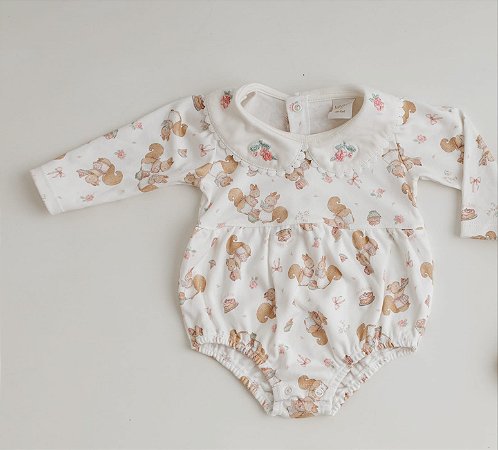 Romper Manga Longa Esquilinhas
