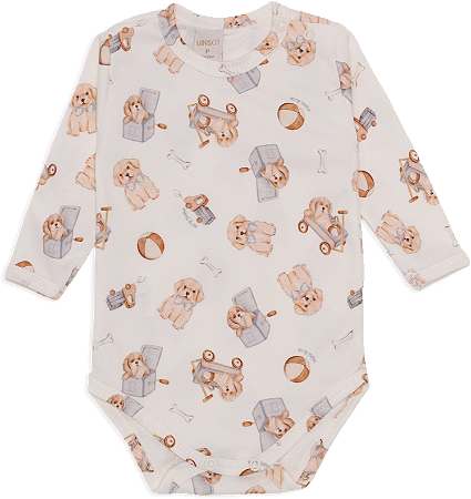 Body manga longa CACHORRINHOS