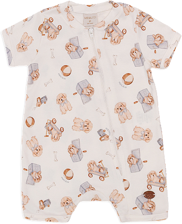 Macacão curto Cachorrinhos