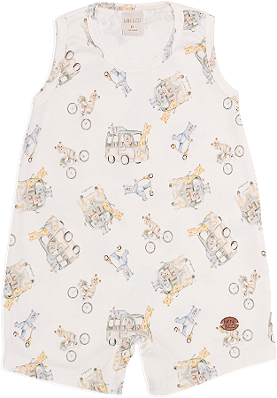 Macacão curto Bichinhos de Ônibus