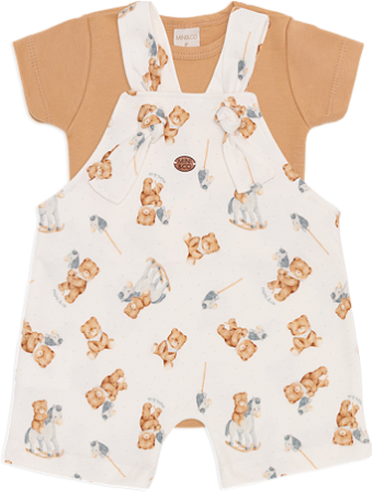 CONJUNTO BODY E JARDINEIRA URSINHOS CAVALINHOS