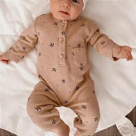 Macacão longo Folhas Capuccino