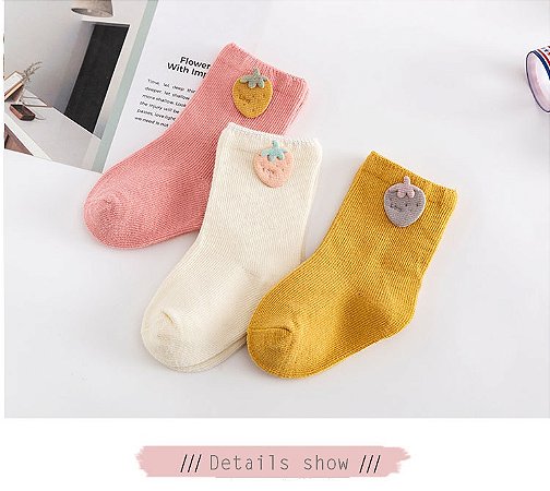 Meia cano médio Caramelo Morango