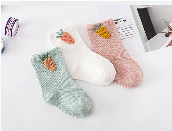 Meia cano médio Rosa Cenourinha