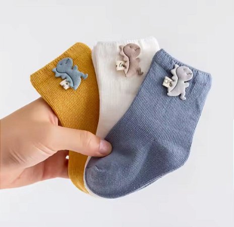 Meia cano médio Azul Dino