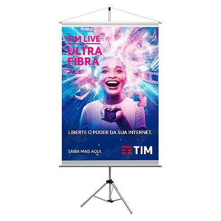 Tripé de 200CM Com banner de  80x120cm em lona