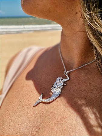 Pingente Sereia Grande Prata 925