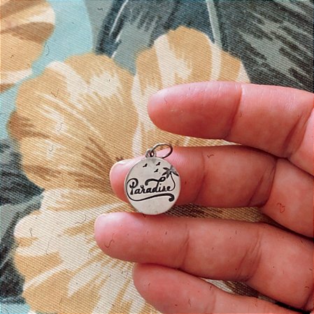 Colar com Pingente em Medalha Paradise  Prata 925