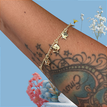Pulseira Infantil Peixinho banhado a ouro amarelo