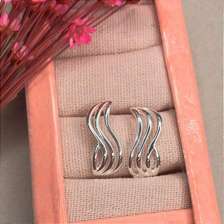 Brinco Feminino Ondas em Prata 925