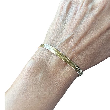 Pulseira laminada banhada a ouro amarelo