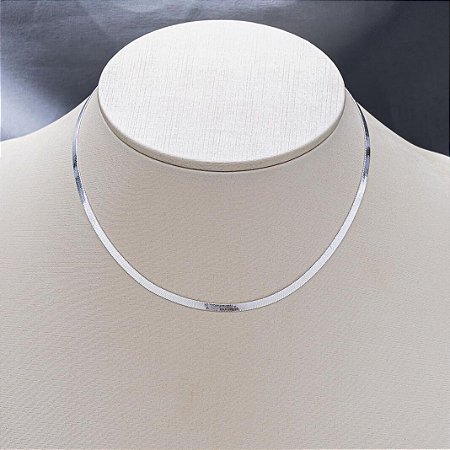 Chocker Fita 3mm Banho de Prata