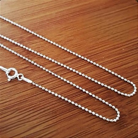 Corrente feminina bolinhas delicado Prata 925