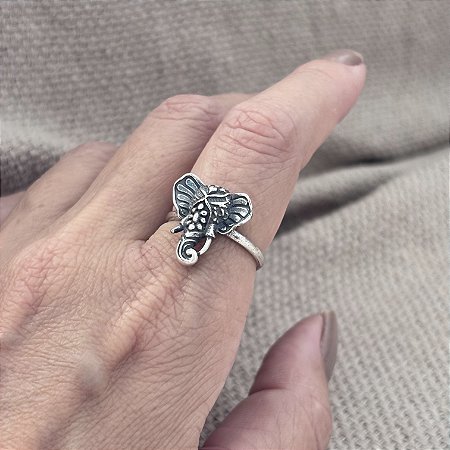 Anel Elefante Prata 925 medida 20