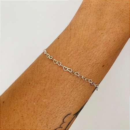 Pulseira de coração delicada Prata 925