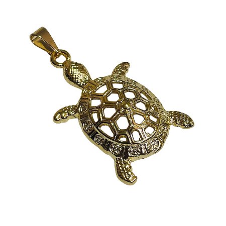 Pingente Tartaruga banho de ouro amarelo