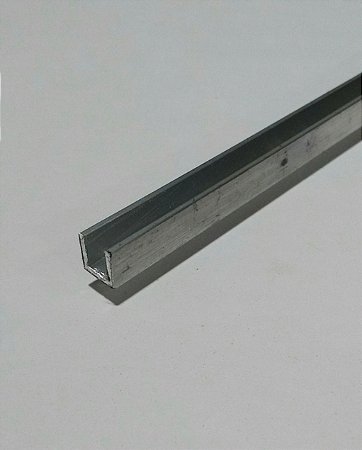 Perfil U de alumínio 1/2 X 1/16 = 12,70mm X 1,58mm com 1 metro