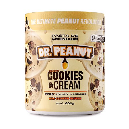 Pasta de Amendoim com Whey Protein Cookies & Cream 600g Dr. Peanut