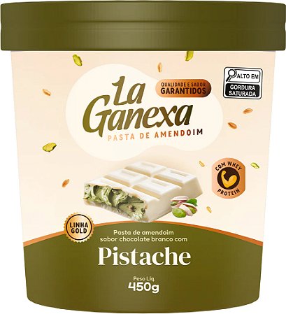 Pasta de Amendoim com Whey Protein sabor Pistache 450g La Ganexa