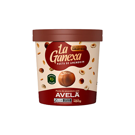 Pasta de Amendoim com Whey Protein sabor Creme de Avelã 450g La Ganexa