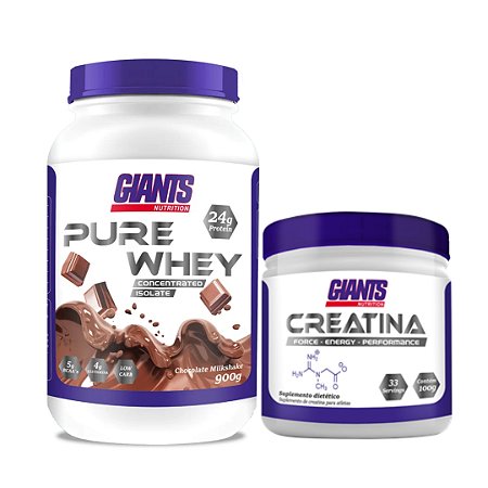 Combo Pure Whey 900g + Creatina 100g Giants