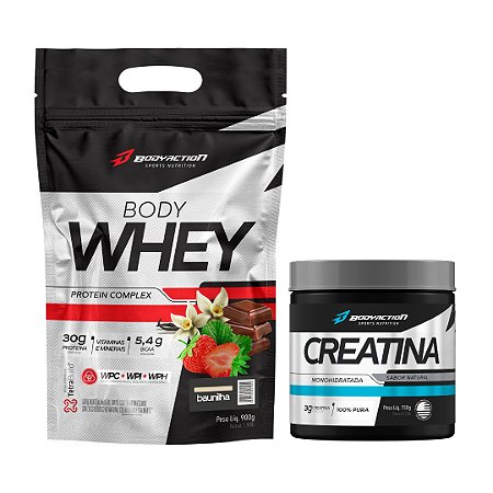 Combo Body Whey Refil 900g + Creatina 150g Bodyaction
