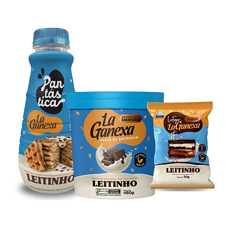 Combo Pasta de Amendoim Leitinho 450g + Pantástica 100g + Alfajor Leitinho 50g La Ganexa