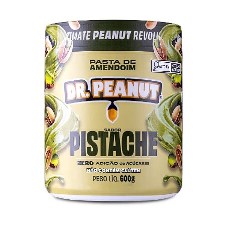 Pasta de Amendoim Com Whey Protein Pistache 600g Dr. Peanut