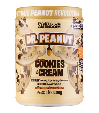 Pasta de Amendoim com Whey Protein Cookies & Cream 400g Dr. Peanut