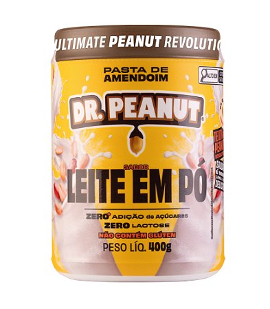 Pasta de Amendoim Com Whey Protein Leite em Pó 400g Dr. Peanut