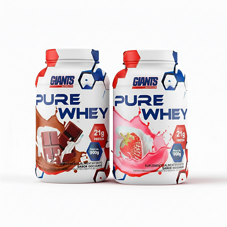 Kit 2x Pure Whey 900g Giants Nutrition (1,8kg Total)