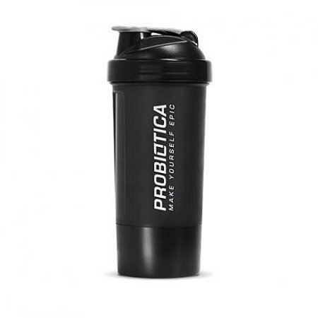 Coqueteleira Preta 500ml - 2 Doses Probiótica