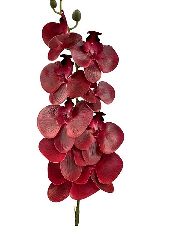 ORQUIDEA SILICONE TOQUE REAL MARSALA X9 110CM FLOR ARTIFICIAL 12941M
