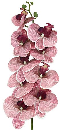 ORQUIDEA SILICONE TOQUE REAL ROSA MARSALA  X9 110CM FLOR ARTIFICIAL 12941RM