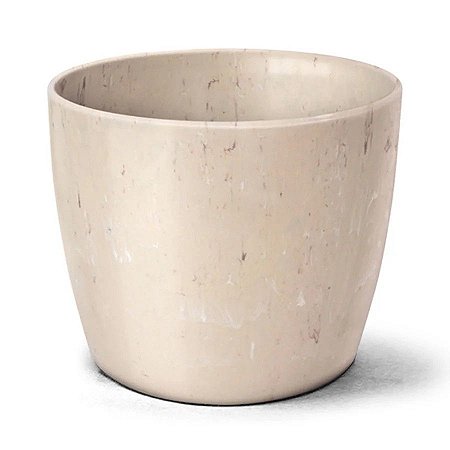 VASO PLASTICO CACHEPO 02 1L MARMORIZADO REDONDO AREIA TRAVERTINO 128111